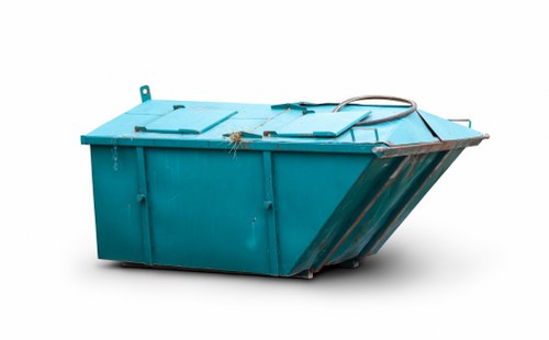 Recycling trucks and bins in Penge street for business collections