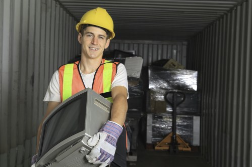 Professional waste clearance team at work